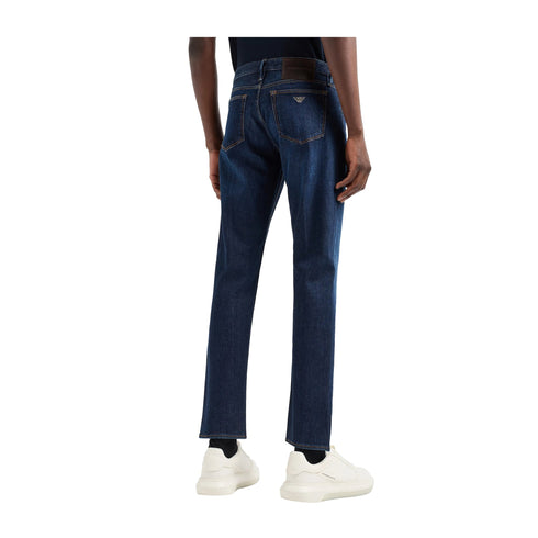 Emporio Armani Jeans Jeans Uomo Slim Fit effetto dirty Denim scuro - Francavilla Moda